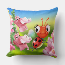 Cojín Decorativo Cushion con tierno Ladybug y cordial Snap Dragons