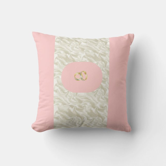 Cojín Decorativo Cushion de anillo de Boda rosa (Anverso)