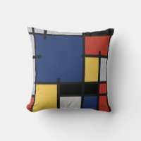 Cushion de caja de Mondrian - Un pop de arte moder