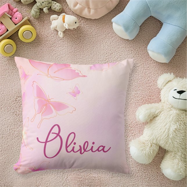 Cojín Decorativo Cushion de Chicas personalizados con mariposa rosa (Subido por el creador)