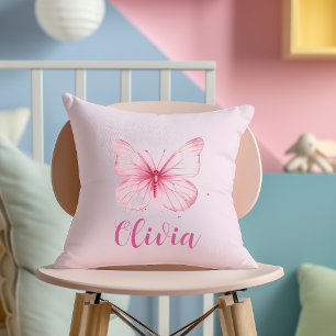 Cojín Decorativo Cushion de Chicas personalizados con mariposa rosa