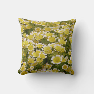 Cojín Decorativo Cushion de flores blancas de oro soleado