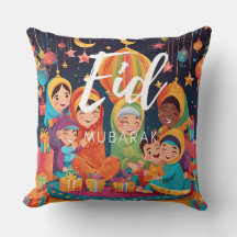 Cushion de la escena festiva de Eid Mubarak