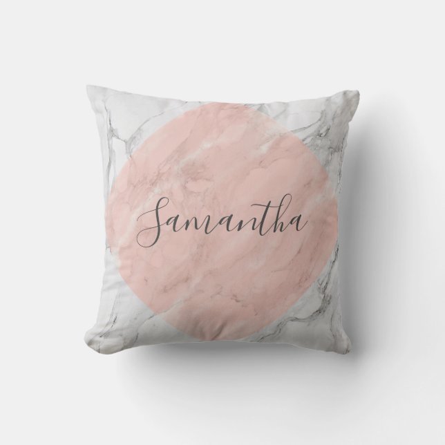 Cojín Decorativo Cushion de Mármol de Oro Rosa personalizado (Anverso)