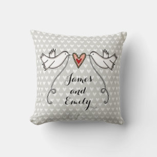 Cojín Decorativo Cushion de regalo Boda de palomas blancas personal