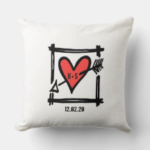 Cushion de regalo de Boda de corazón de amor perso