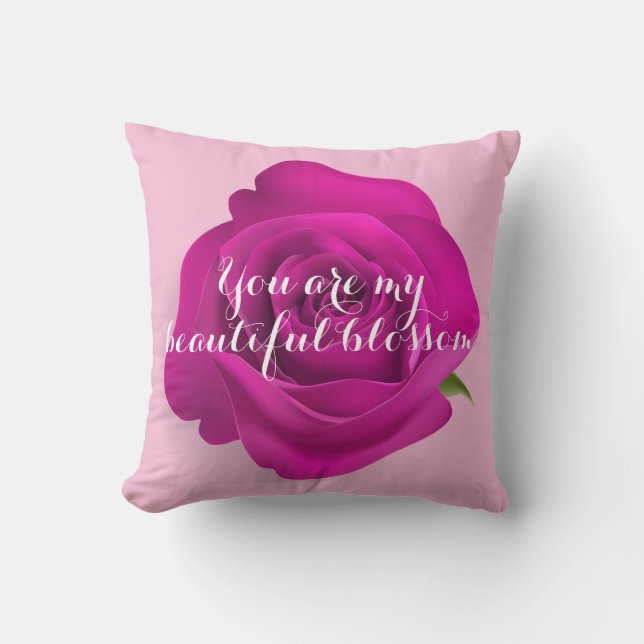 Cojín Decorativo Cushion de Rosa de terciopelo - Decoración románti (Anverso)