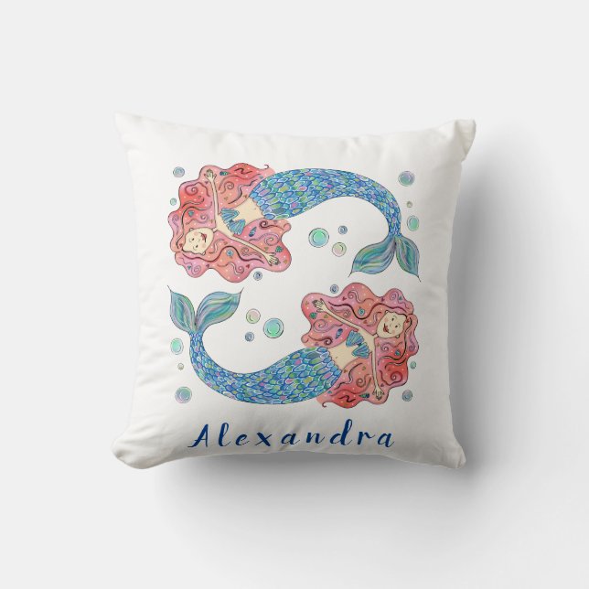 Cojín Decorativo Cushion de sirena personalizada (Anverso)