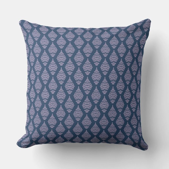 Cojín Decorativo Cushion de sofa Damask azul (Anverso)