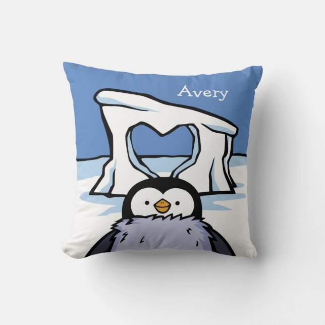Cojín Decorativo Cushion del corazón de los polluelos pingüino pers (Anverso)