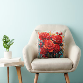 Cojín Decorativo Cushion - El arte de las rosas rojas