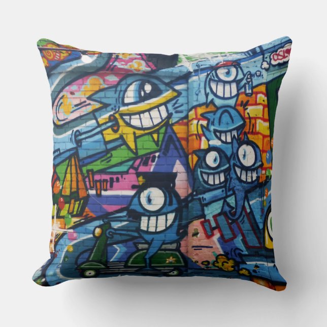 Cojín Decorativo Cushion - Graffiti de arte callejero (Anverso)