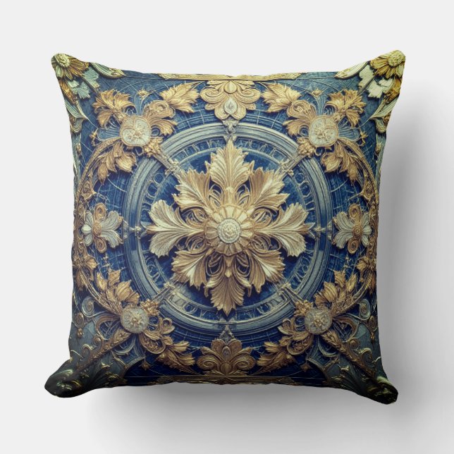 Cojín Decorativo Cushion Imperial Azul Tira 51 x 51 cm (Anverso)