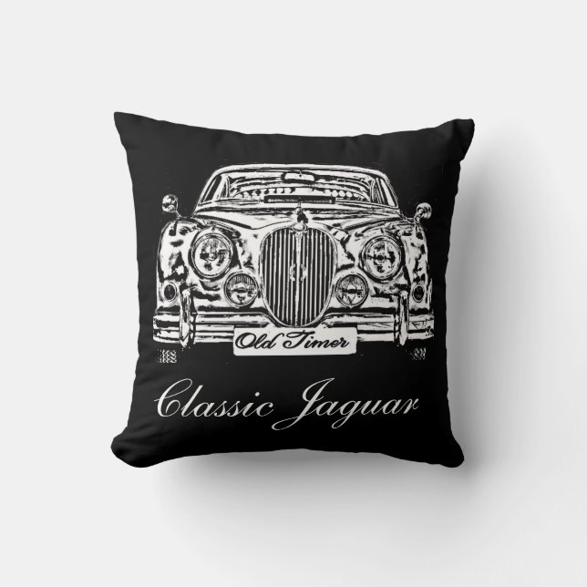 Cojín Decorativo Cushion Jaguar MK II de los años 1960 (Anverso)