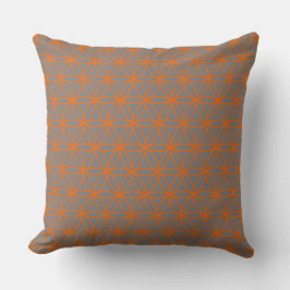 Cojín Decorativo Cushion, Lotus Flower Graphic en gris y Naranja