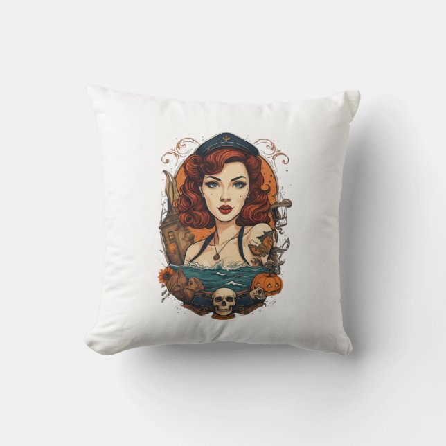 Cojín Decorativo cushion mermaid pin up  (Anverso)