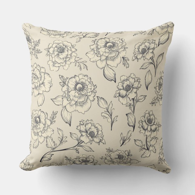 Cojín Decorativo Cushión moderno de flores A (Anverso)