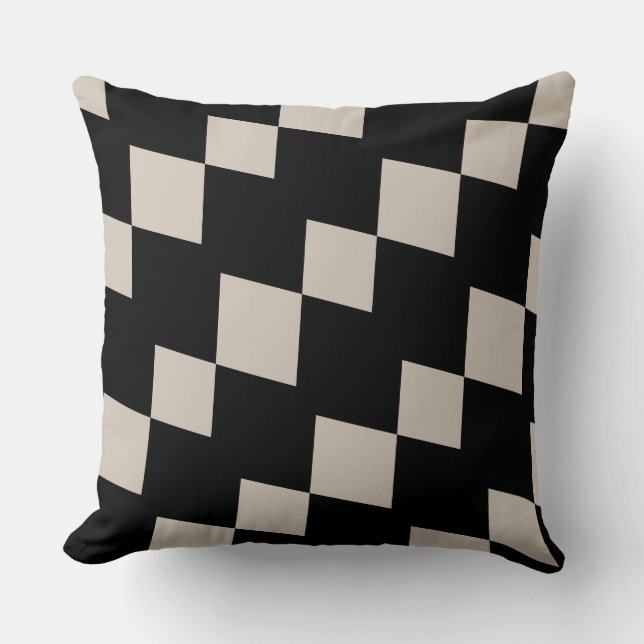 Cojín Decorativo Cushion moderno geométrico negro y triángulo de ma (Anverso)