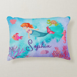 Cojín Decorativo Cushion personalizado de la sirena de chicas