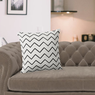 Cojín Decorativo Cushion zigzag, black and white cushion, modern 