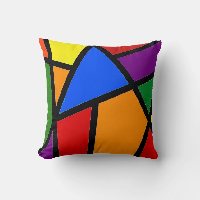 Cojín Decorativo Cushiro Arcoiris Geométrico (Anverso)