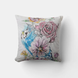 Cojín Decorativo Cushiro de decoración de pájaro de color azul de B