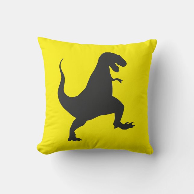 Cojín Decorativo Cushiro de dinosaurio amarillo (Anverso)