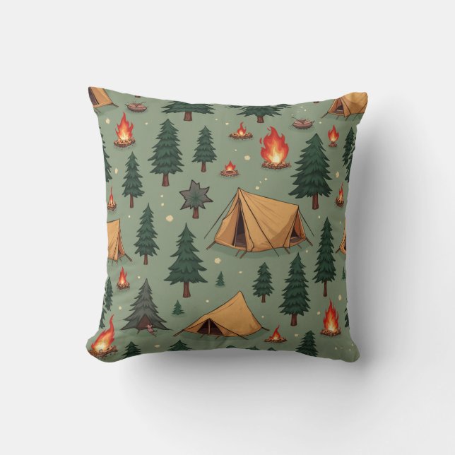 Cojín Decorativo Cushiro de diseño de camping (Anverso)