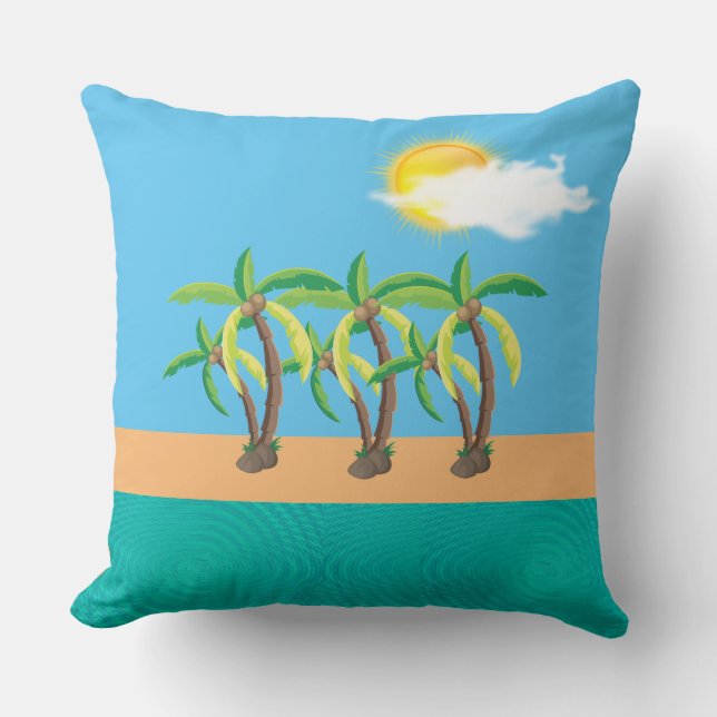 Cojín Decorativo Cushiro de Isla Tropical (Anverso)