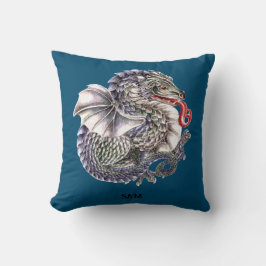 Cojín Decorativo Cushiro de lanzamiento de dragón azul