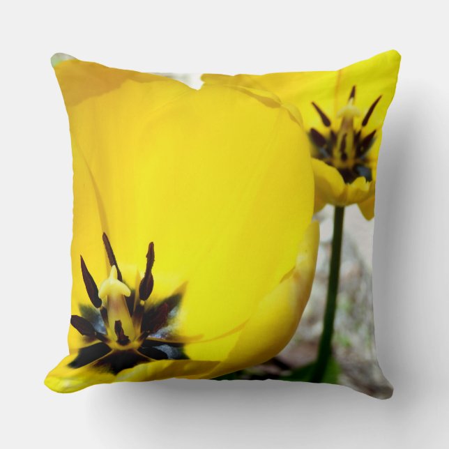 Cojín Decorativo Cushiro de tulipán amarillo (Anverso)