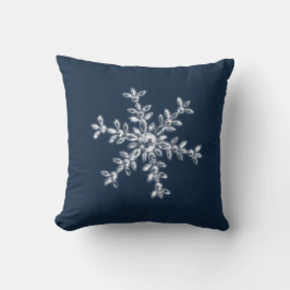 Cojín Decorativo Cushiro navideño con copas de nieve en azul