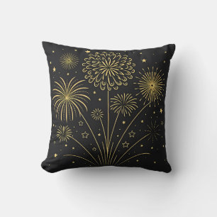 Cojín Decorativo Cushiro Premium de fuegos artificiales de oro