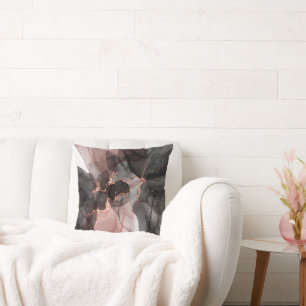 COJÍN DECORATIVO CUSIÓN DE ROSA FLOTANTE DE ORO ROJO LUXE