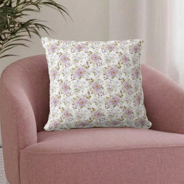 Cojín Decorativo Custodia Floral Acuarela Flor Botánica Pastel