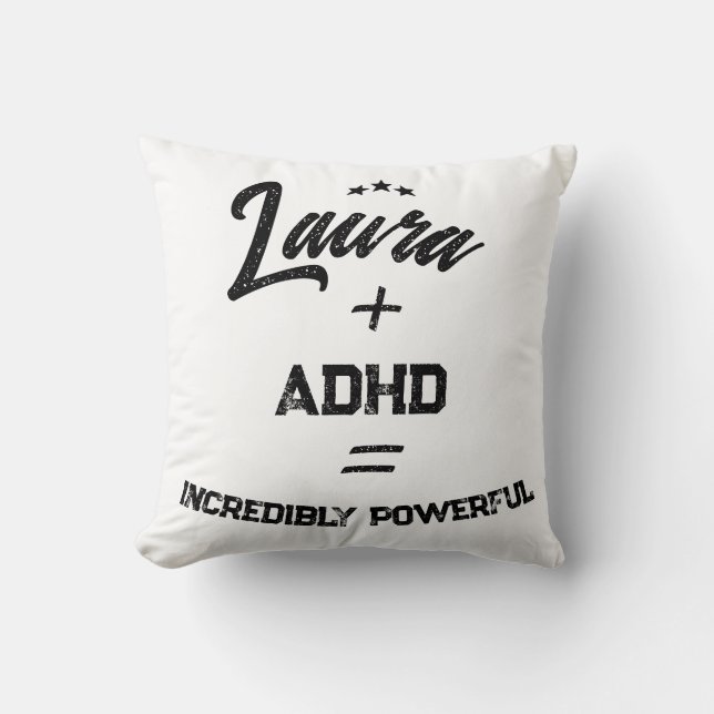 Cojín Decorativo custom adhd incredibly powerful (Anverso)