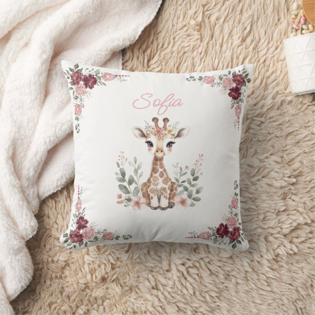 Cojín Decorativo Custom Baby Girl Giraffe pillow,Personalized Name (Manta)