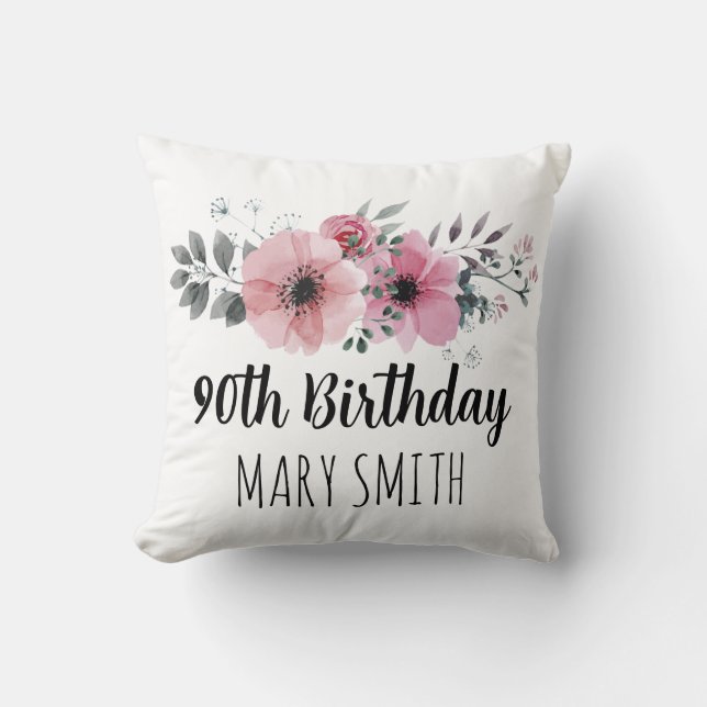 Cojín Decorativo Custom Birthday Throw Pillow (Anverso)