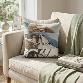 Cojín Decorativo Custom Bride Wedding Photo Collage 