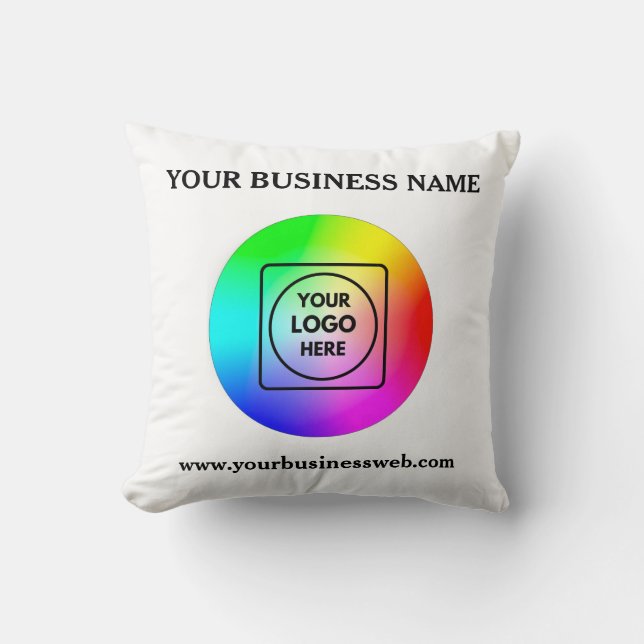 Cojín Decorativo Custom Business Logo Personalized Throw Pillow (Anverso)