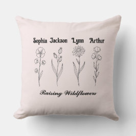 Cojín Decorativo Custom Children Name Wildflower Garden