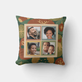 Cojín Decorativo Custom Christmas 4-Photo Family Collage