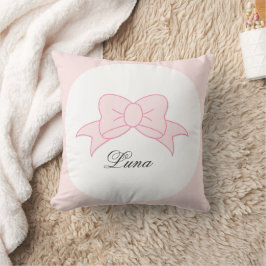 Cojín Decorativo Custom Cute Pink Bow Girl Kids