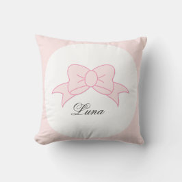 Cojín Decorativo Custom Cute Pink Bow Girl Kids
