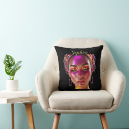 Cojín Decorativo Custom Cyberpunk Queen Name Throw Pillow