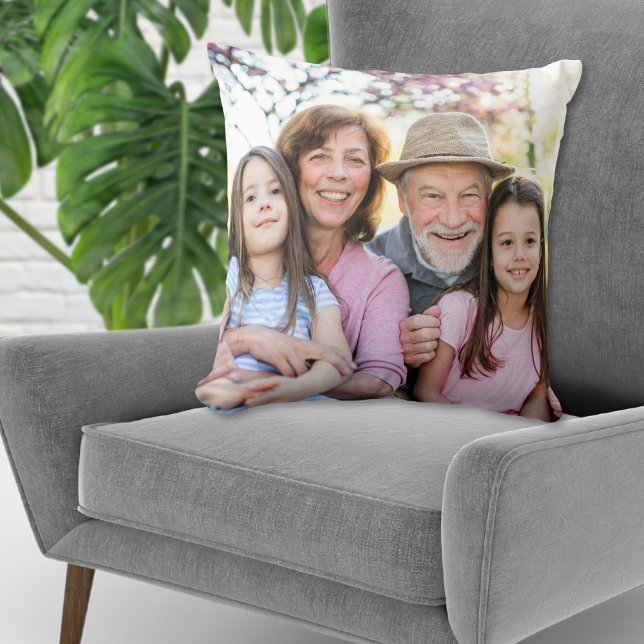 Cojín Decorativo Custom Double Sided Family Photo (Custom Double Sided Family Photo Throw Pillow )