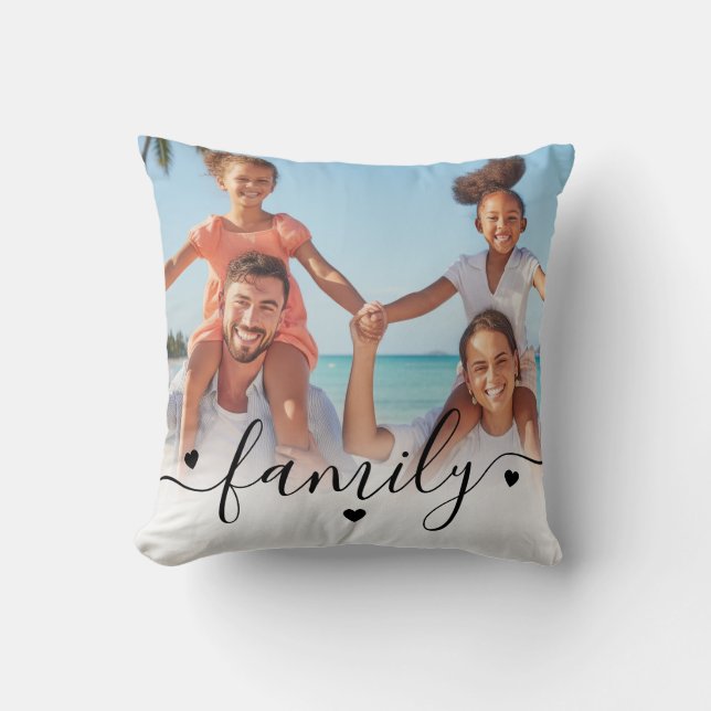 Cojín Decorativo Custom Double Sided Family Photo (Anverso)