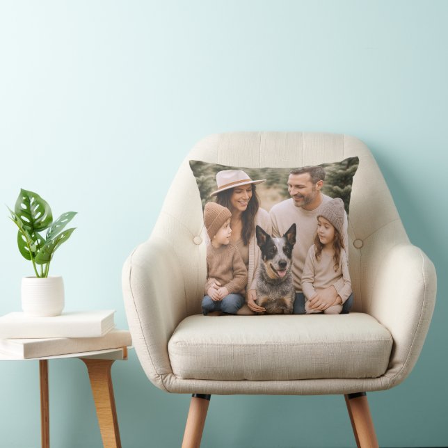 Cojín Decorativo Custom Family Photo Throw Pillow (Silla)