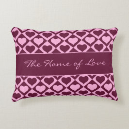 Cojín Decorativo Custom Heart Checkerboard Pattern Bordeaux Pink - 