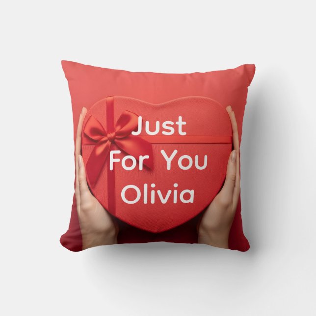 Cojín Decorativo Custom name valentine gift cozy romantic (Anverso)